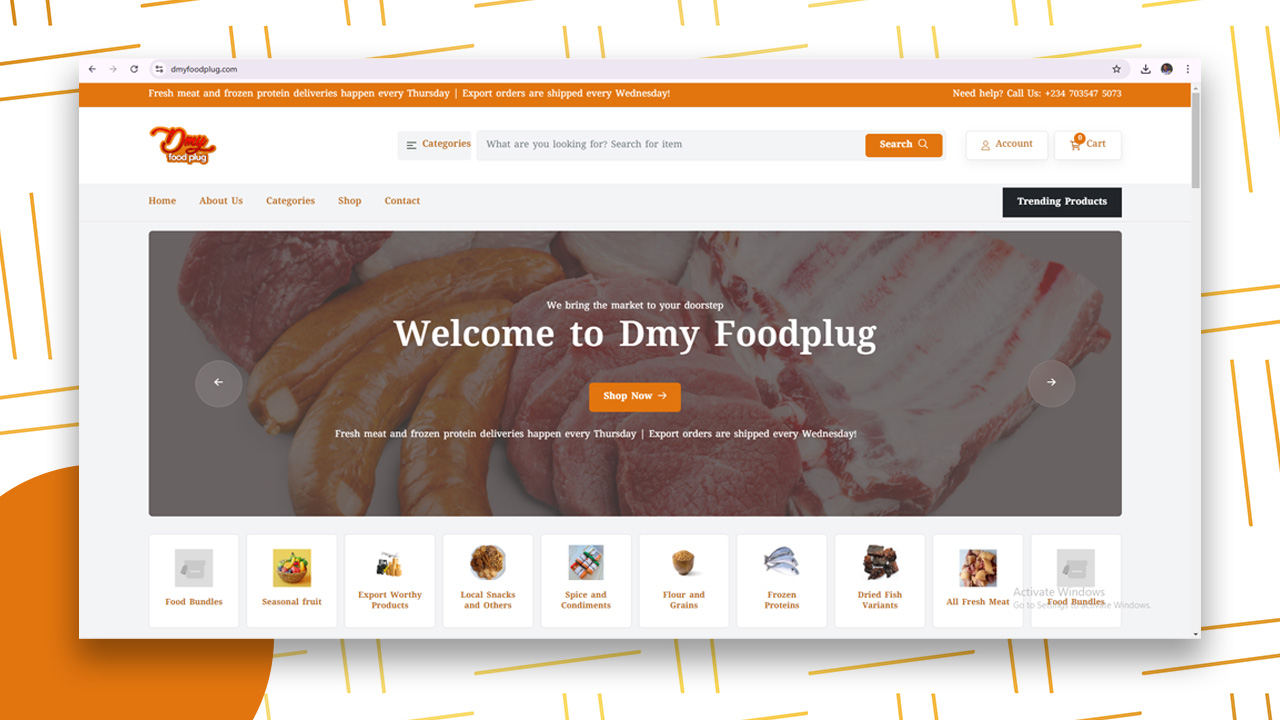 DMY Foodplug  E-Commerce Solution | Victor Osaronwafor Olvios